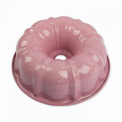 Форма металлическая круглая для кекса d 24 см цв. розовый