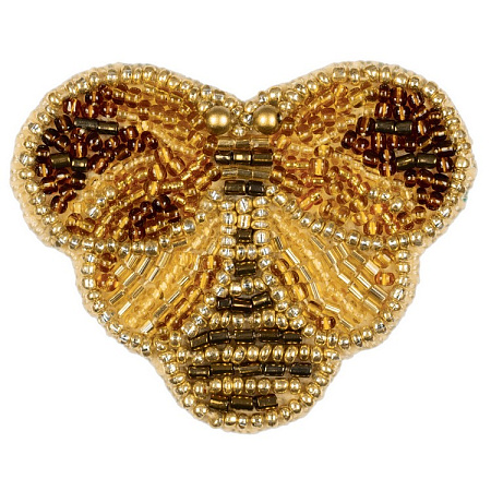 Вышивка бисером Брошь. Медовая пчелка