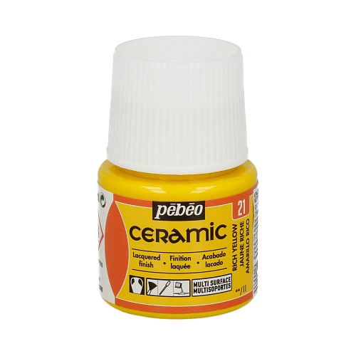 Краска по керамике и металлу Ceramic 45 мл цв. насыщенный желтый