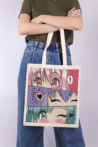 Раскраска на сумке В стиле аниме. Настроение