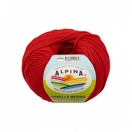 Пряжа ALPINA ORNELLA MERINO 10 шт. х 50 г шт. в упак. цвет №563 красный