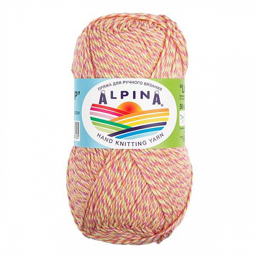 Пряжа ALPINA &quot;LOLLIPOP&quot; 10 шт. в упак. цвет салатовый-малиновый-коралловый-персиковый