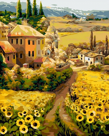 Картина по номерам Золотые поля Тосканы