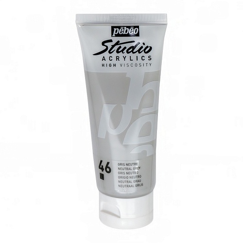 Краска акриловая PEBEO Studio Acrylics 100 мл, цв. серый нейтральный