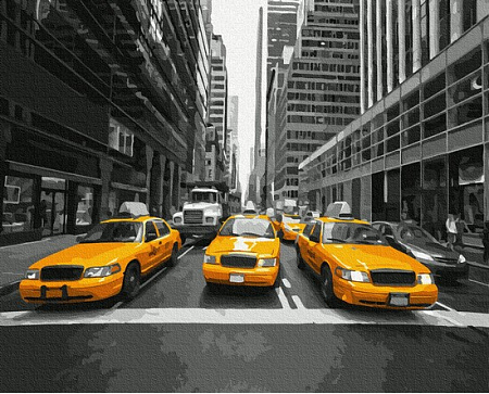 Картина по номерам Желтое такси Нью-Йорка