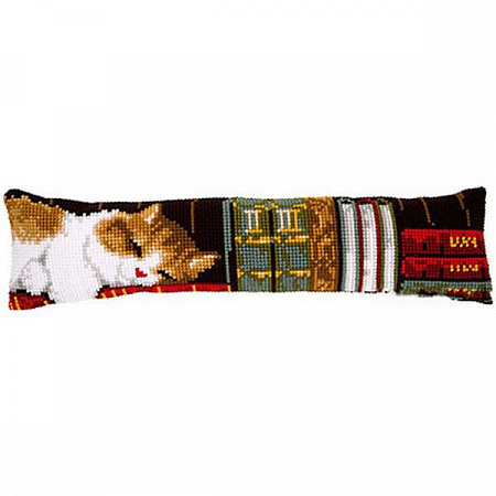 вышивка ковровой техникой Подушка Спящая кошка