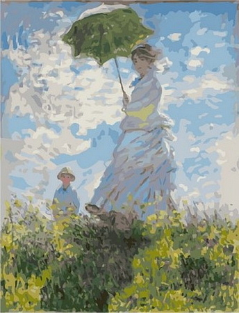 Картина по номерам Девушка с зонтом