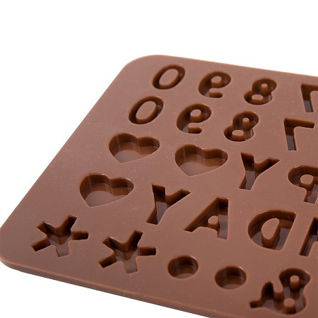  Форма силиконовая для конфет 20.5х11.2х0.8 см цифры + буквы