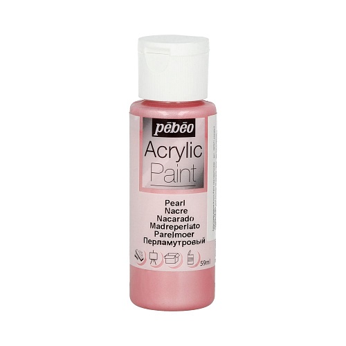 Краска акриловая Acrylic Paint декоративная перламутровая 59 мл, цв. розовый