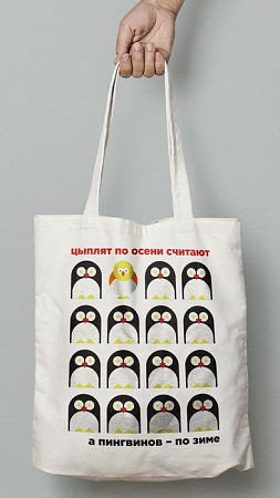 Хлопковая сумка Пингвины