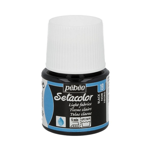 Краска для светлых тканей Setacolor 45 мл, цв. черный
