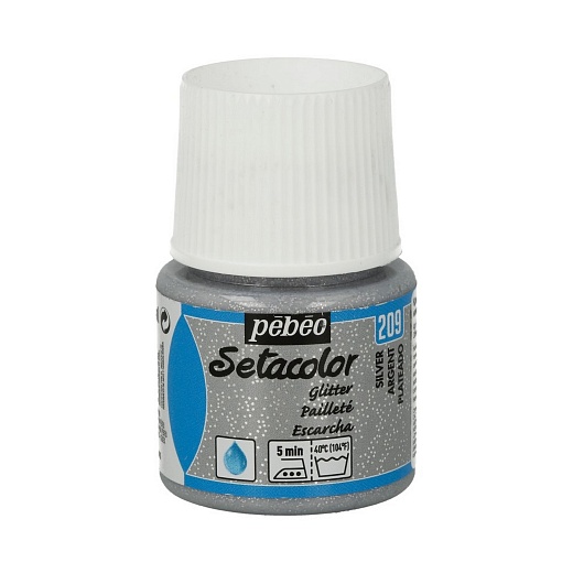 Краска для светлых тканей с микро-глиттером Setacolor 45 мл цв. под серебро