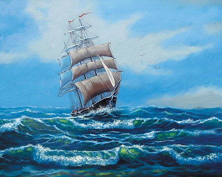 Картина по номерам Корабль с белыми парусами