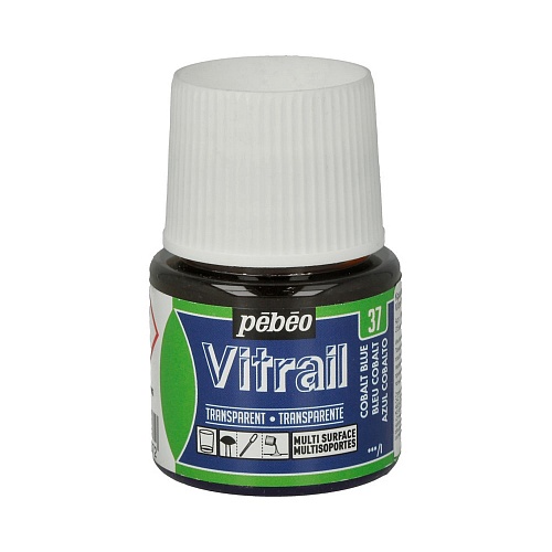 Краска для стекла и металла Vitrail лаковая прозрачная 45 мл, цв. кобальт синий