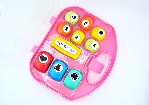 Набор фигурных дыроколов Ассорти, 10 штук, в кейсе