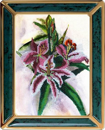 Вышивка бисером Акварельные цветы.Лилии