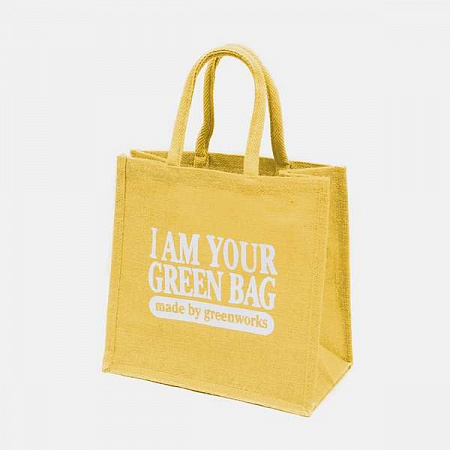Джутовая сумка маленькая Желтая I Am Your Green Bag