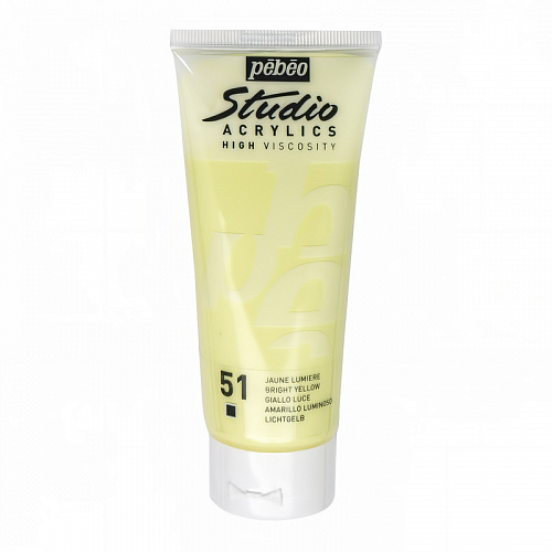 Краска акриловая PEBEO Studio Acrylics 100 мл, цв. светло-желтый