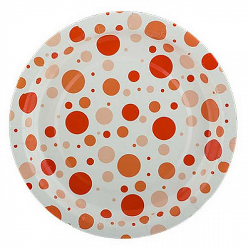 Тарелки бумажные &quot;Круглые&quot; 6 шт. оранжевые круги