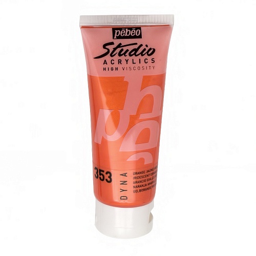 Краска акриловая Studio Acrylics DYNA 100 мл цв. оранжево-желтый иридисцентный