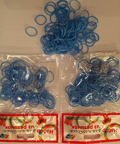 Резиночки для плетения голубые (100 шт.)