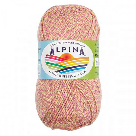 Пряжа ALPINA "LOLLIPOP" 10 шт. в упак. цвет малиновый-салатовый-желтый-коралловый