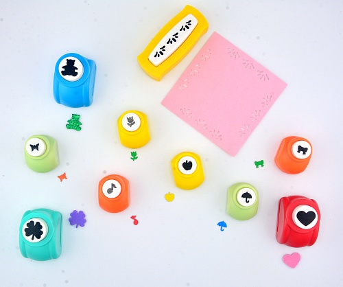 Набор фигурных дыроколов Ассорти, 10 штук, в кейсе