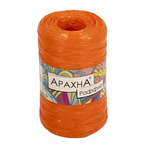 Пряжа ARACHNA Raffia 100% полипропилен 5 шт. х 50 г 200 м цв. №13 оранжевый