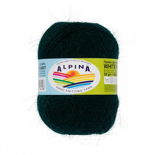 Пряжа Alpina WHITE RABBIT 10 шт. в упак. цвет №214 т.зеленый