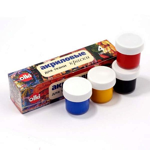 Акрил в наборе для ткани 4 цв 22 мл