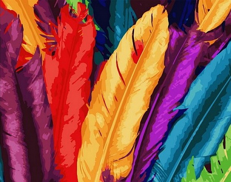 Картина по номерам Разноцветные перья