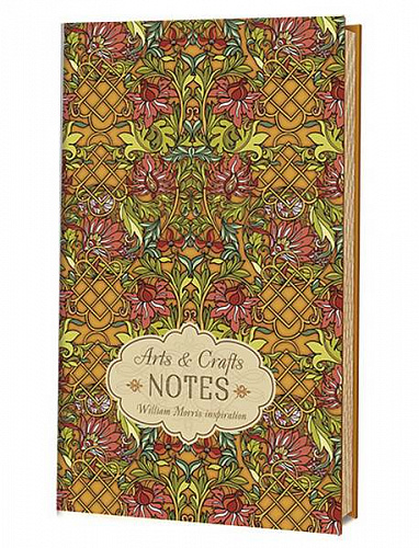 Записная книжка Arts and Crafts Notes по мотивам работ Уильяма Морриса, желто-алая