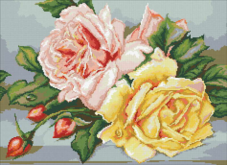 Алмазная вышивка Трио чайных роз