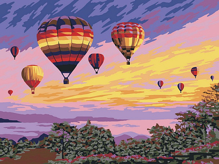 Картина по номерам Полёт воздушных шаров