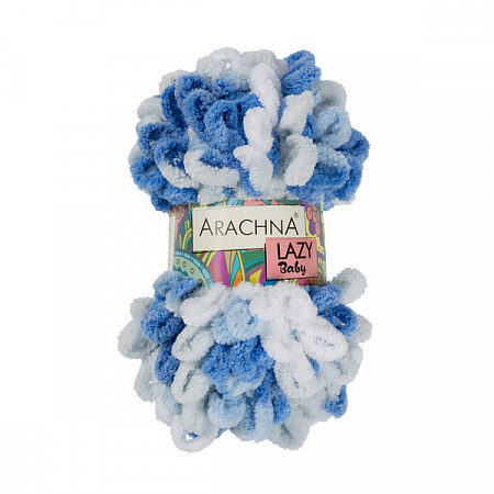 Пряжа ARACHNA BABY LAZY 100% микрополиэстер 5 шт. х 100 г 8.5 м цв. №05 белый-серый-синий-голубой