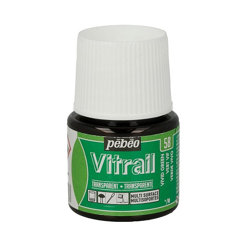 Краска для стекла и металла Vitrail лаковая прозрачная 45 мл, цв. ярко-зеленый