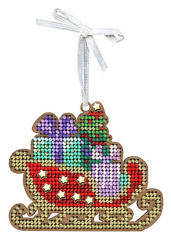 Ёлочная игрушка. Праздничные сани