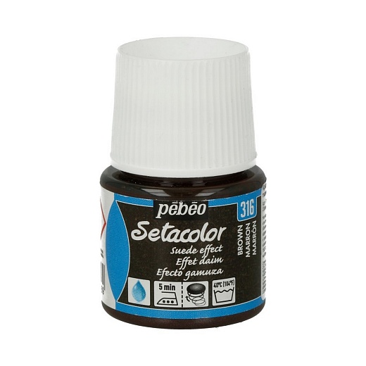 Краска для темных и светлых тканей с эффектом замши Setacolor 45 мл цв. коричневый