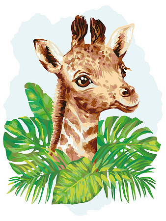Картина по номерам Малыш жираф