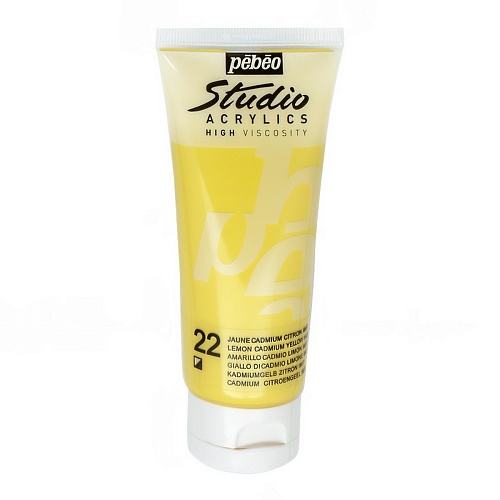 Краска акриловая PEBEO Studio Acrylics 100 мл, цв. кадмий лимонный