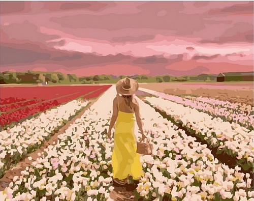 Девушка в тюльпановом поле
