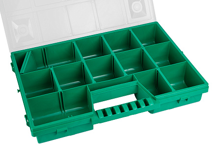 Коробка для мелочей пластиковая К-10, 14 секций цвет синий