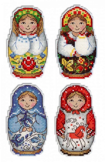 Набор для вышивания Русские матрешки. Магниты