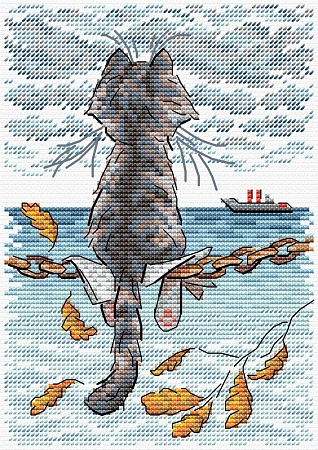 Вышивка крестом Котомеланхолия