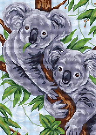 Алмазная вышивка Две коалы