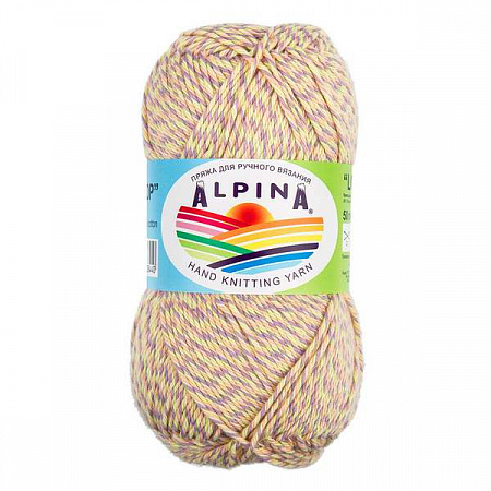 Пряжа ALPINA "LOLLIPOP" 10 шт. в упак. цвет персиковый-бежевый-салатовый-сиреневый