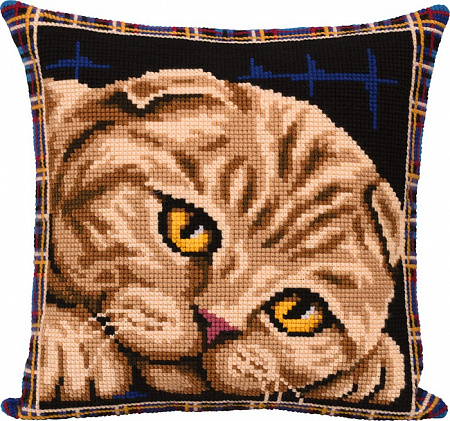 Набор для вышивания подушки Подушка. Шотландская кошка