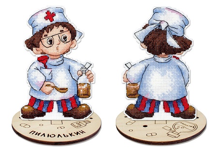 вышивка магнитов Пилюлькин, с подставкой