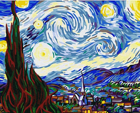 Картина по номерам Ван Гог. Звездная ночь