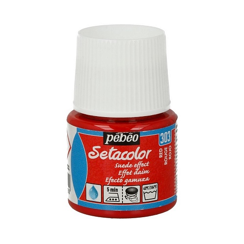 Краска для темных и светлых тканей с эффектом замши Setacolor 45 мл цв. красный
